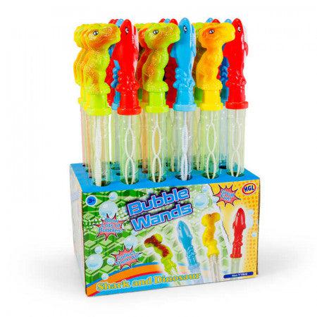 Dinosaurs & Sharks Bubble Wand Assortment x 24 Children's Party Bag Filler Toys