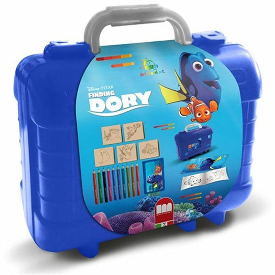 Disney Finding Dory Childrens Art Craft Travel Colouring & Ink Stamp Set
