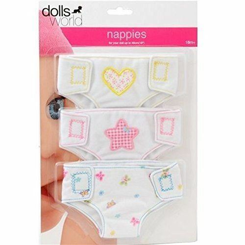 Dolls World Fabric Nappies Baby Doll 3 Pack