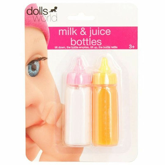 Dolls World Magic Disappearing Liquid MIlk & Juice Bottle Accessory Set