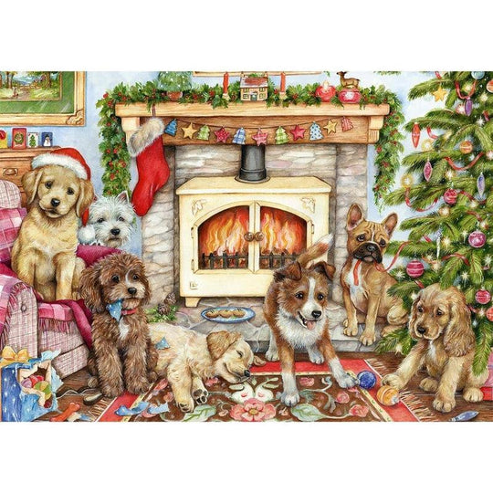 Falcon Christmas Puppies 500 Piece Jigsaw Puzzle