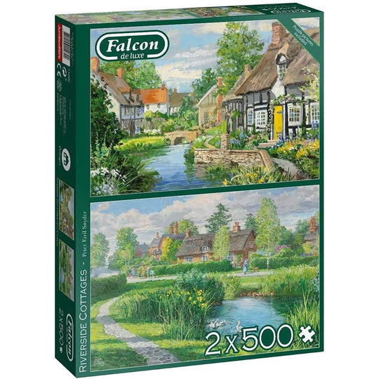 Falcon De Luxe Riverside Cottages 2 x 500 Piece Jigsaw Puzzles