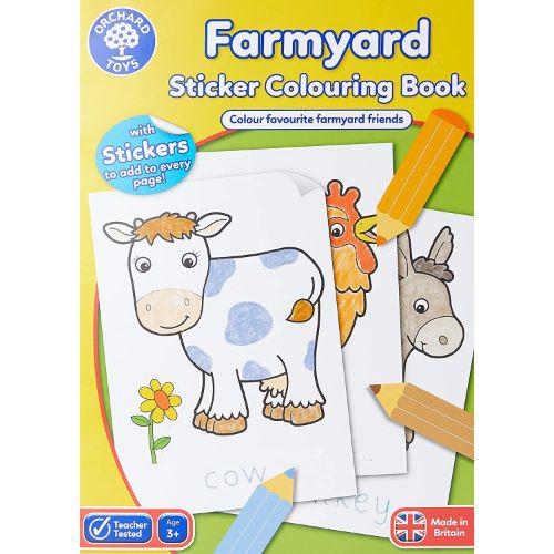 Farmyard Animals Educational Sticker Colouring Writing Book