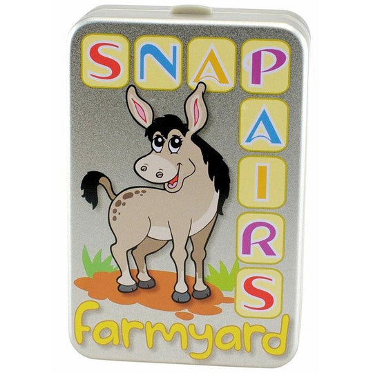 Farmyard Snap Pairs Childrens Animal Card Game Tin