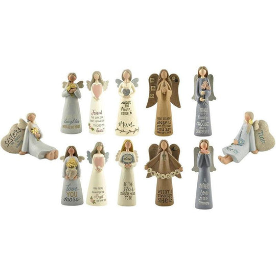Feather & Grace Ceramic Guardian Angel Figurines Ornament Gifts