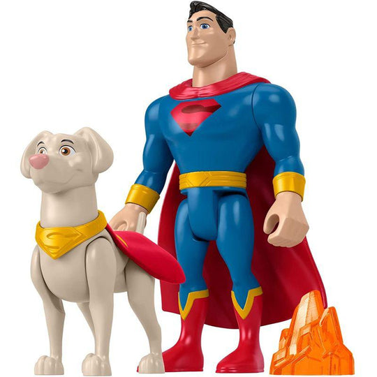 Fisher Price DC League of Super Pets Superman & Krypto Action Figure Toy Set