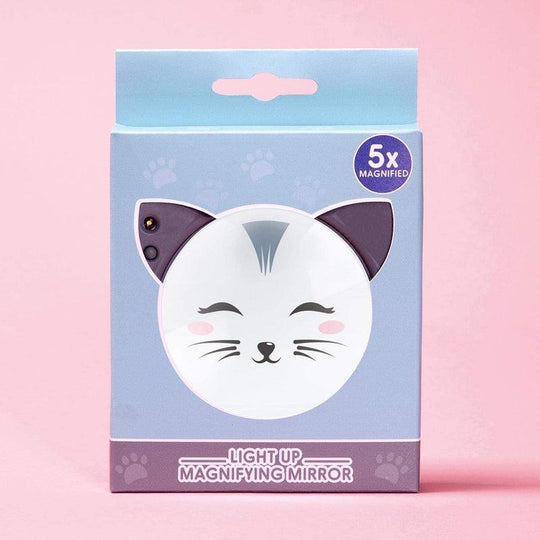 Fizz Creations Cat Light Up Mirror, Measures approx. 9cm x 9cm