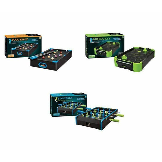 Funtime Neon Table Games - Football, Air Hockey and Pool