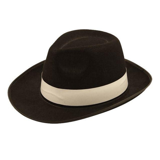 Gangster Al Capone 20s Mobster Mafia Trilby Fedora Felt Fancy Dress Costume Hat