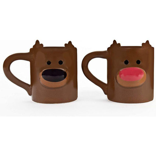 Gift Republic Reindeer Christmas Heat Changing Nose Mug
