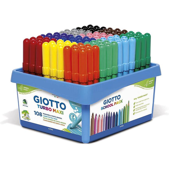 Giotto Turbo Maxi Felt Pens â Pack of 108 in Assorted Colours