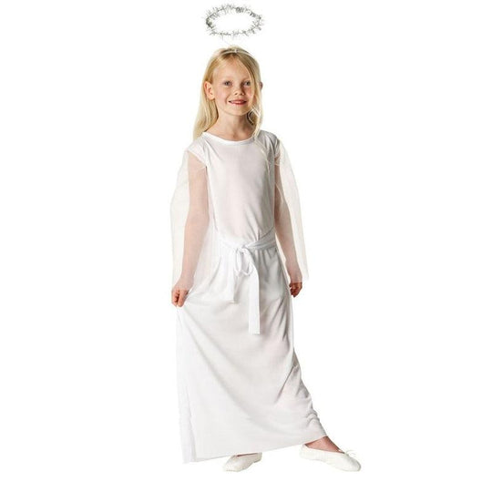 Girls Angel Nativity Costume + Halo Christmas Child Fancy Dress Costume Outfit
