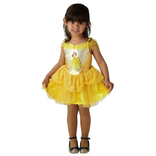 Girls Ballerina Belle Costume Disney Princess Child Fairytale Fancy Dress Outfit