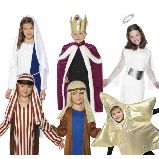 Girls Boys Christmas Nativity Play Fancy Dress Costumes Xmas Kids Outfits
