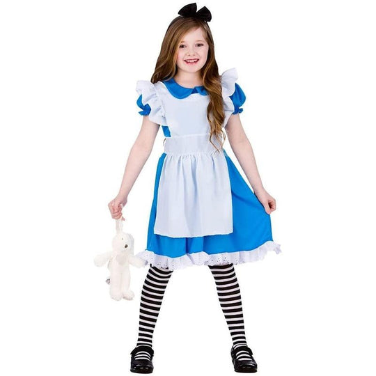 Girls Classic Storybook Alice in Wonderland Fancy Dress Costume Child's Outfit