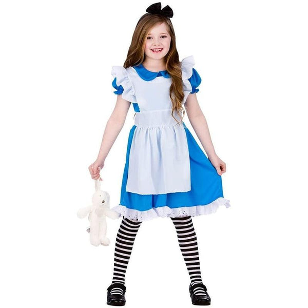 Girls Classic Storybook Alice in Wonderland Fancy Dress Costume Child ...