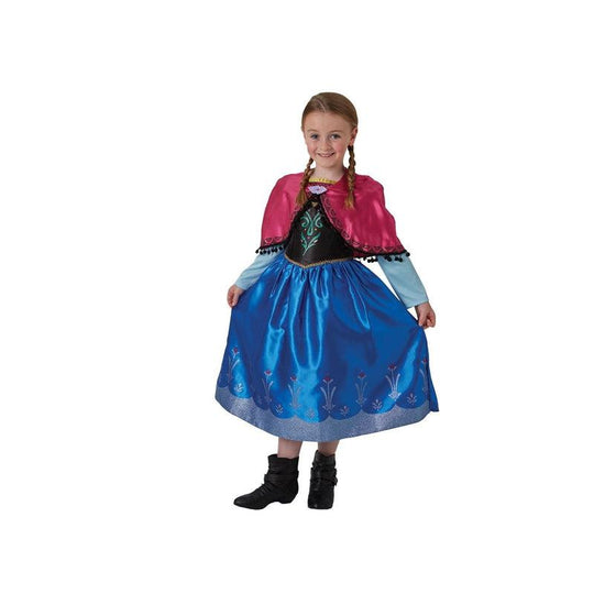 Girls Deluxe Anna Frozen Fancy Dress Costume Disney Princess Child Outfit