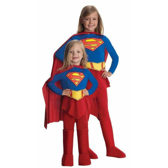 Girls Deluxe Supergirl Kids Superhero Fancy Dress Costume Outfit