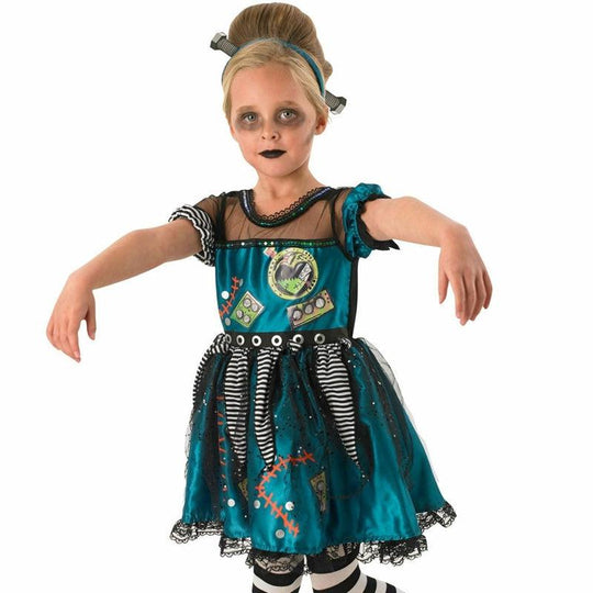 Girls Frankie Girl Frankenstein Zombie Halloween Child Fancy Dress Costume