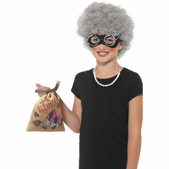 Girls Gangsta Granny Instant Costume Kit Book Week Day Fancy Dress