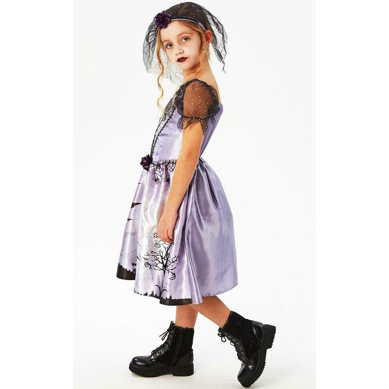 Girls Gothic Bride Costume Halloween Fancy Dress Outfit - The Online ...