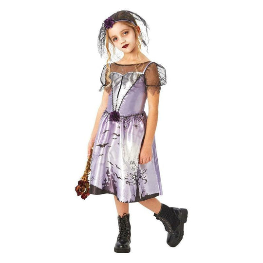 Girls Gothic Bride Costume Halloween Fancy Dress Outfit