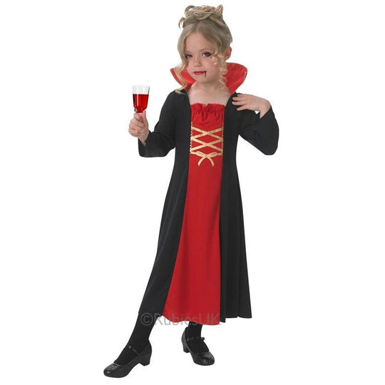 Girls Gothic Vampiress Vampire Costume Dracula Halloween Child Fancy Dress