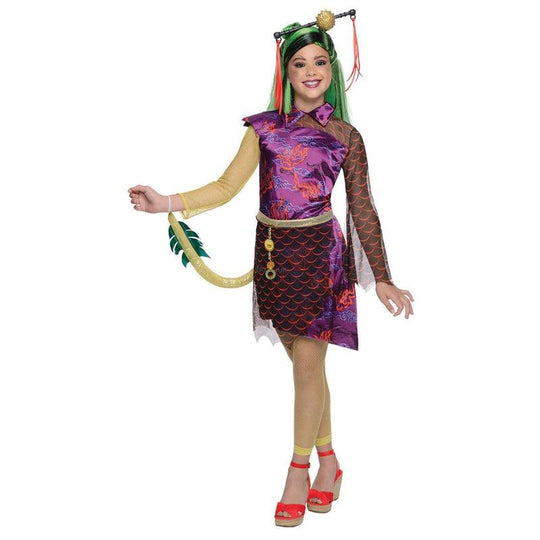 Girls Jinafire Long Monster High Fancy Dress Costume Halloween Child Kids Outfit