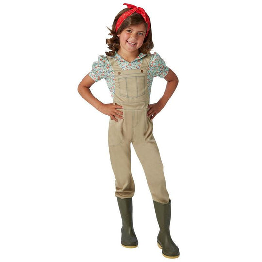 Girls Land Girl Costume World War Wartime Fancy Dress WW2 Outfit