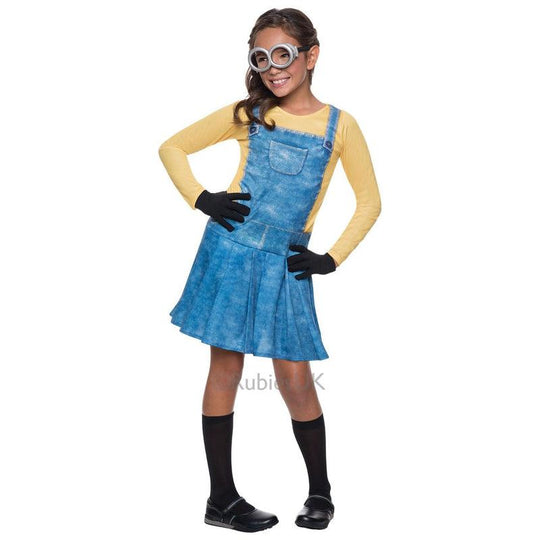 Girls Minion Costume Official Despicable Me Kids Fancy Dress Child Outfit