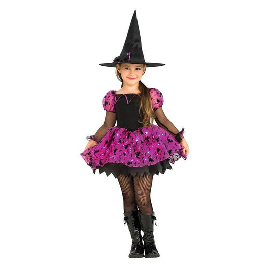 Girls Moonlight Magic Witch Costume Light Up Skirt Halloween Fancy Dress Outfit