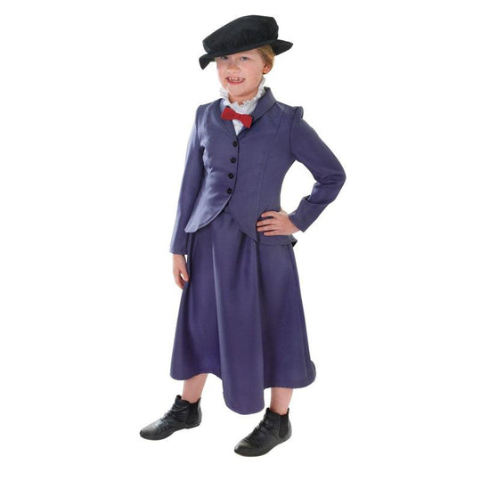 Girls Nanny Costume Victorian Book Week Day Fancy Dress Child Kids Outfit