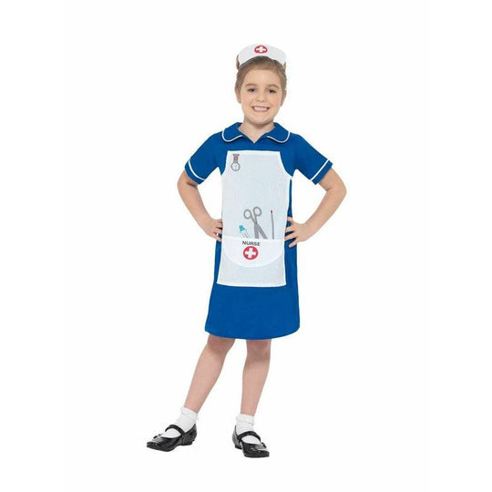 Girls Nurse Hospital Doctor Uniform Book Week Fancy Dress Costume Small Age 4-6