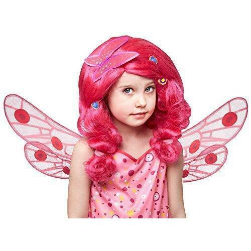 Girls Official Mia & Me Pink Wig Fairy Fancy Dress Accessory