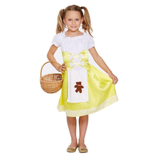 Girls Porridge Girl Goldilocks Book Week Fairy Tale Fancy Dress Costume Outfit