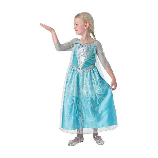 Girls Premium Elsa Costume Deluxe Disney Frozen Fancy Dress Outfit