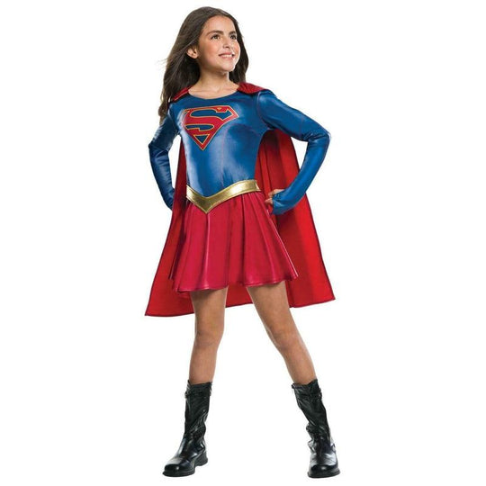 Girls Supergirl TV Series Costume Superhero Fancy Dress Outfit