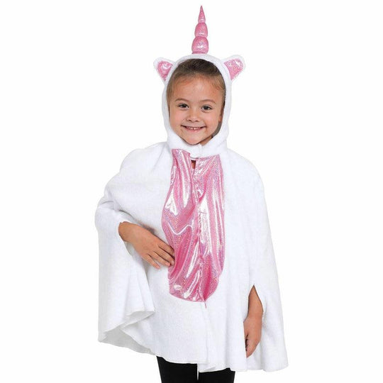 Girls Unicorn Hoodie Cape Child Fantasy Fancy Dress Outfit Kids