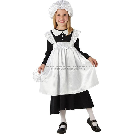 Girl's Victorian Maid Fancy Dress Costume Book Week Tudor Child Edwardian Outfit