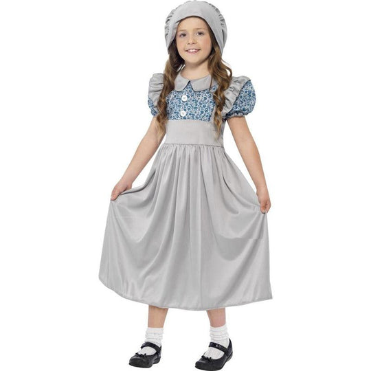 Girls Victorian School Girl Book Week Child Fancy Dress Costume Outfit Age 4-12