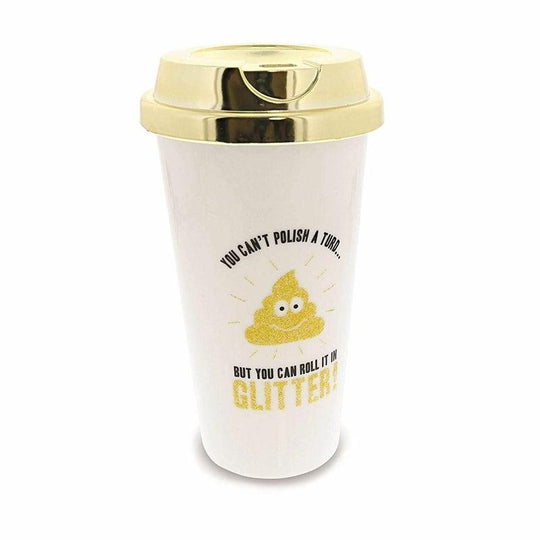 Glitter Poo Travel Cup Insulated Hot Tea Coffee Cup