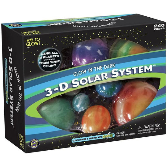 Glow In The Dark 3D Solar System Model Planets & Stars