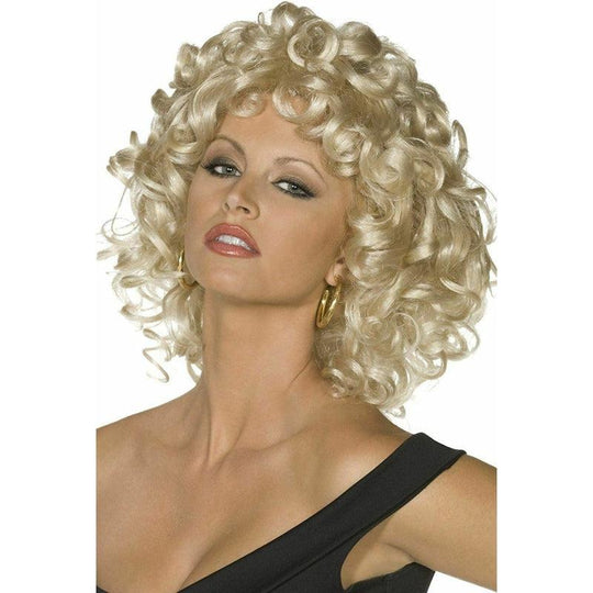 Grease Sandy Wig Last Scene Blonde Curly Fancy Dress Costume Accessory