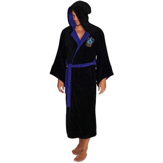Groovy Ravenclaw Harry Potter Hooded Bathrobe, Polyester, Black, One Size
