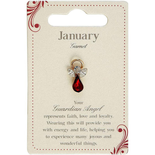 Guardian Angel Brooch, Garnet, January Birthstone