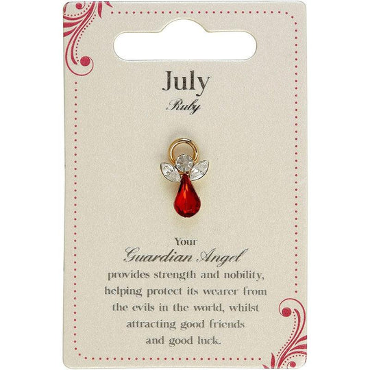 Guardian Angel Brooch, July Birthstone