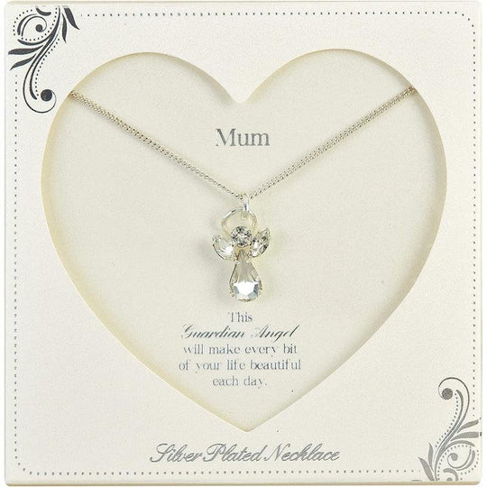 Guardian Angel Mum, Angel, Gemstone Necklace with Caption Card