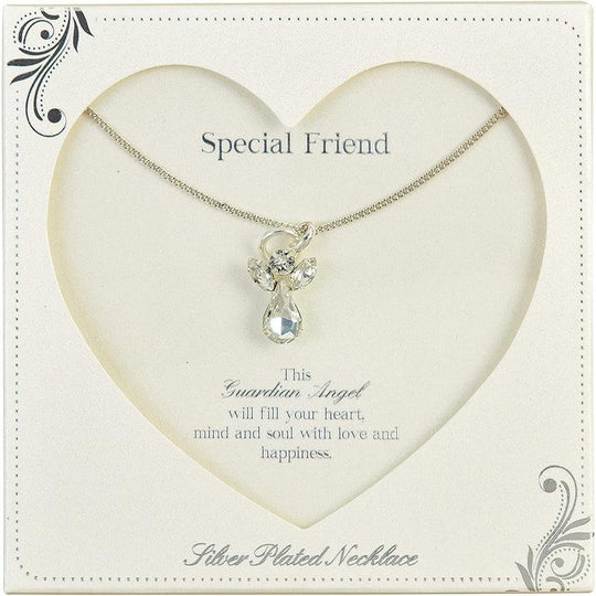 Guardian Angel Special Friend, Angel, Gemstone Necklace with Caption Card