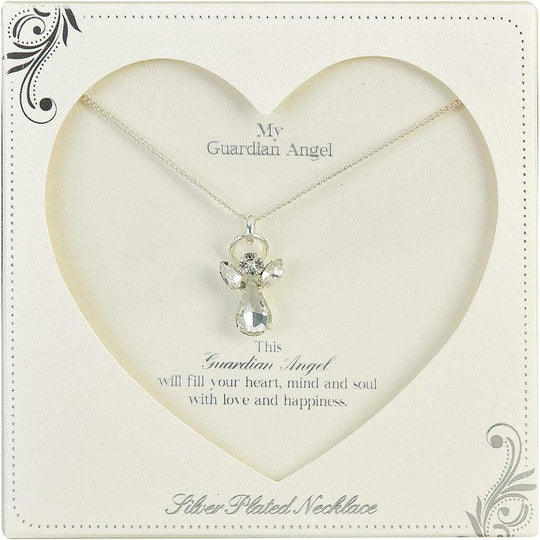 Guardian Angel Women & Girls, Gemstone Caption Card, Angel Chain Necklace
