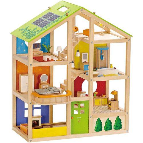 Hape All Seasons House Wooden Furnished Dollhouse Playset